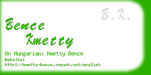 bence kmetty business card